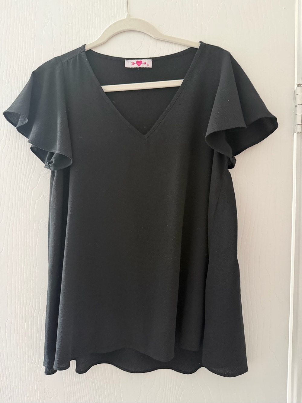 Buddy love black flowy top size small